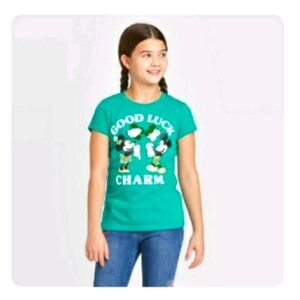 🍀Disney Girl's St.pactrick Shirt. Size M 7/8